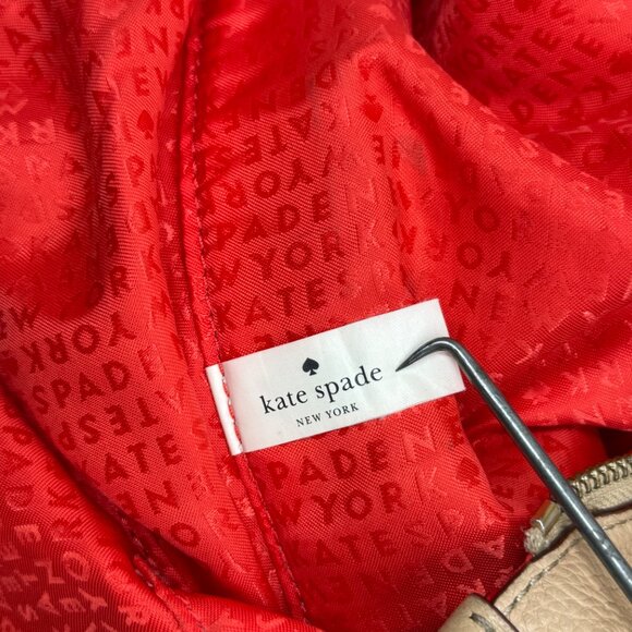 Kate Spade Mansfield Juniper Hobo Shoulder Bag Beige Leather Dual Zip Slouchy - Picture 16 of 16